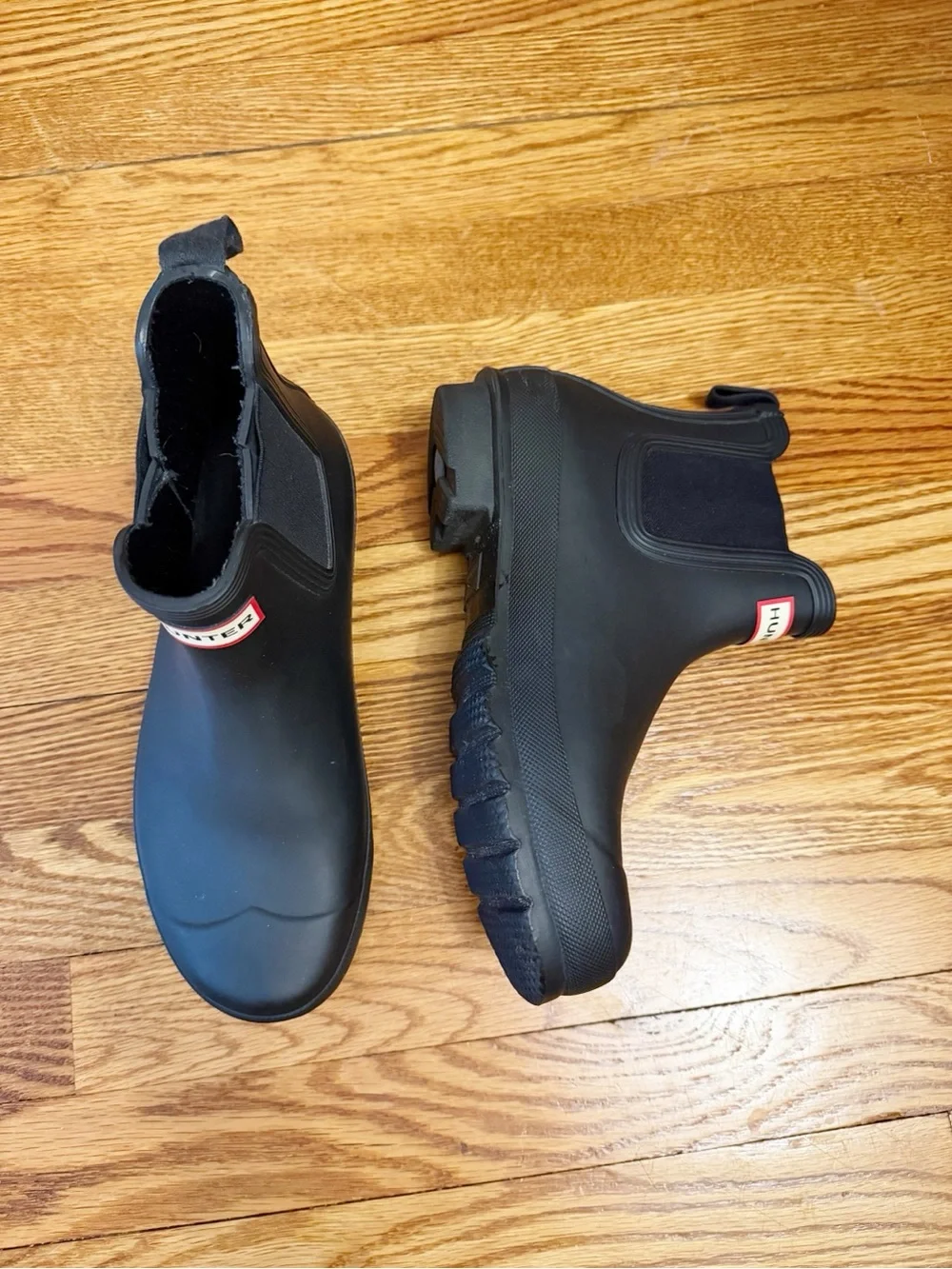 Hunter Black Original Chelsea Rain Boots Waterproof Size 9 wfs2006rma